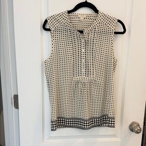 J. Crew Black and White Sleeveless Blouse